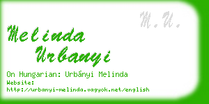 melinda urbanyi business card