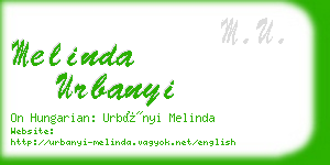 melinda urbanyi business card